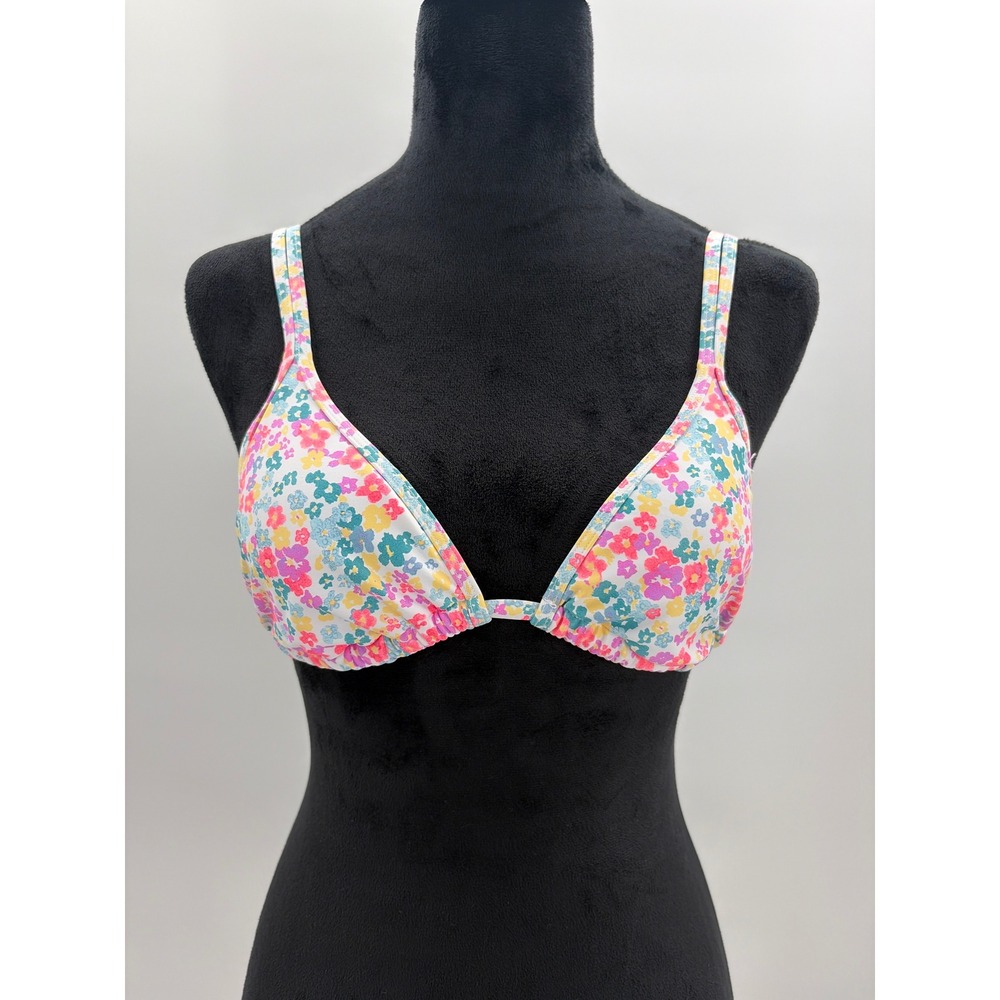 Xhilaration Womens Floral Triangle Bikini Top Multicolor Small 238054073